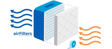 Air filtering process using a box fan with an air filter