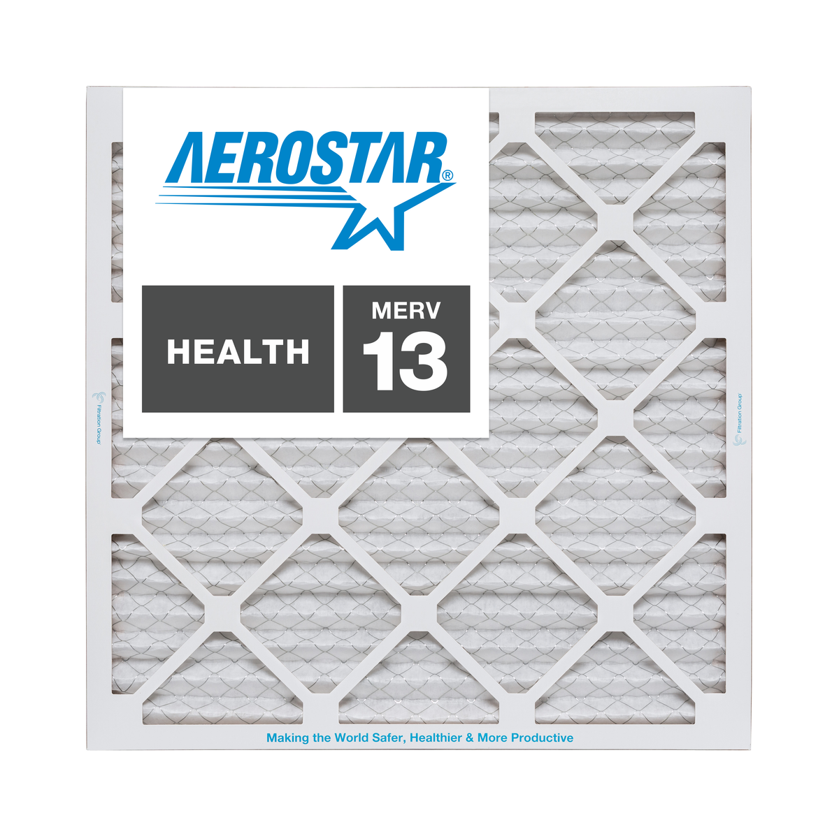 air filter with filtration level label