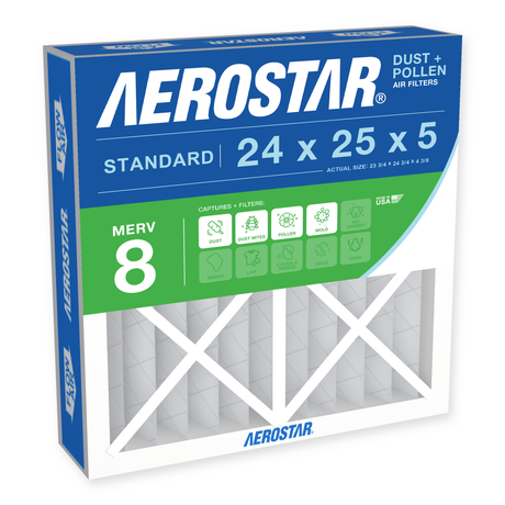 Aerostar 24x25x5 MERV 8 Air Filter